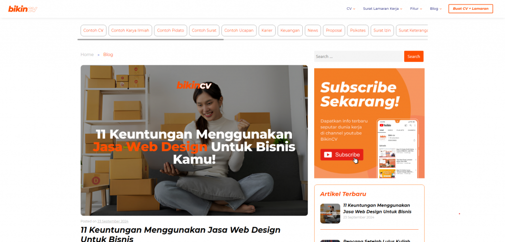 Contoh Website Blog